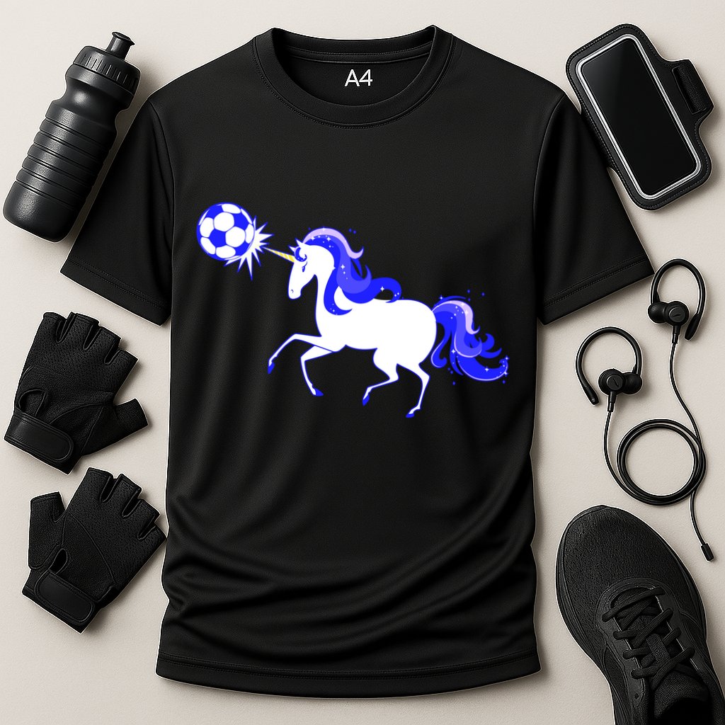 Magical Unicorn Playing Soccer Performance Shirt