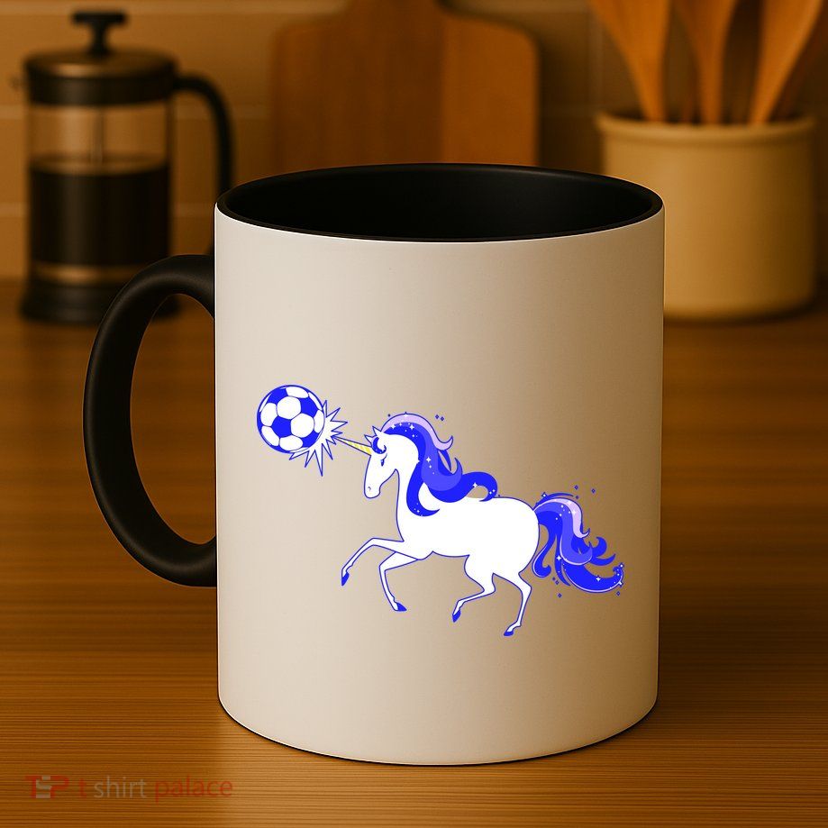 Magical Unicorn Playing Soccer Mug
