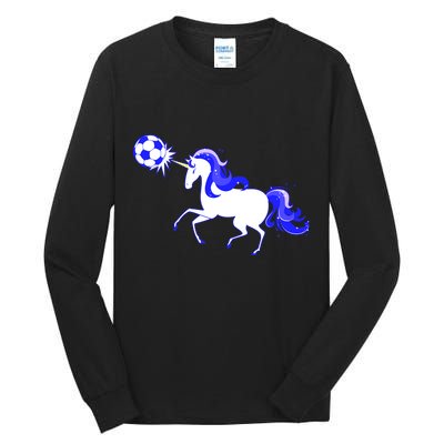 Magical Unicorn Playing Soccer Tall Long Sleeve T-Shirt