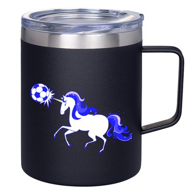 Magical Unicorn Playing Soccer 12oz Stainless Steel Coffee Mug