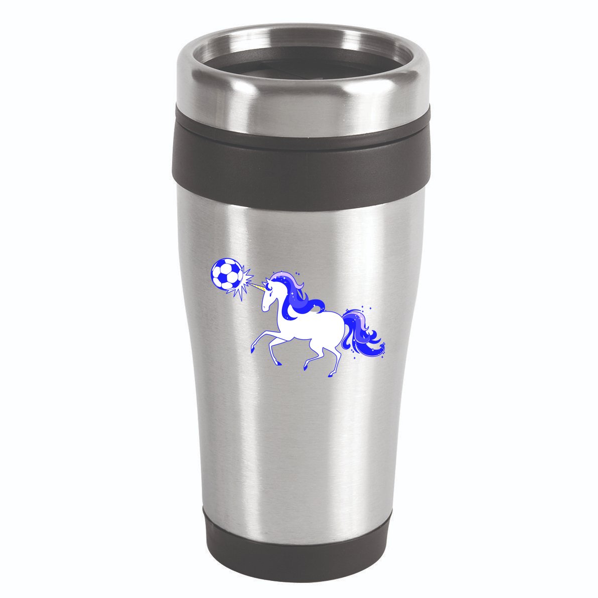 Magical Unicorn Playing Soccer 16oz Travel Tumbler