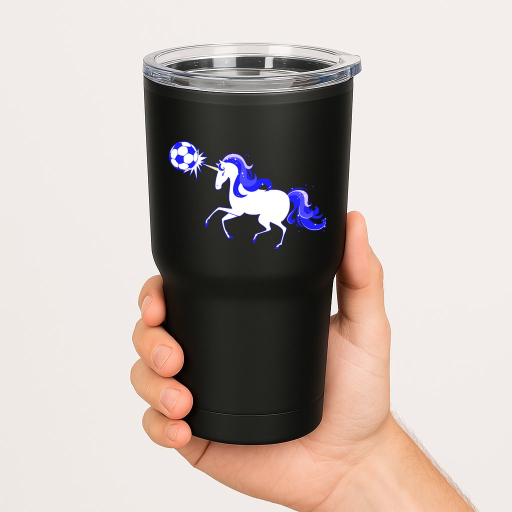 Magical Unicorn Playing Soccer Tumbler