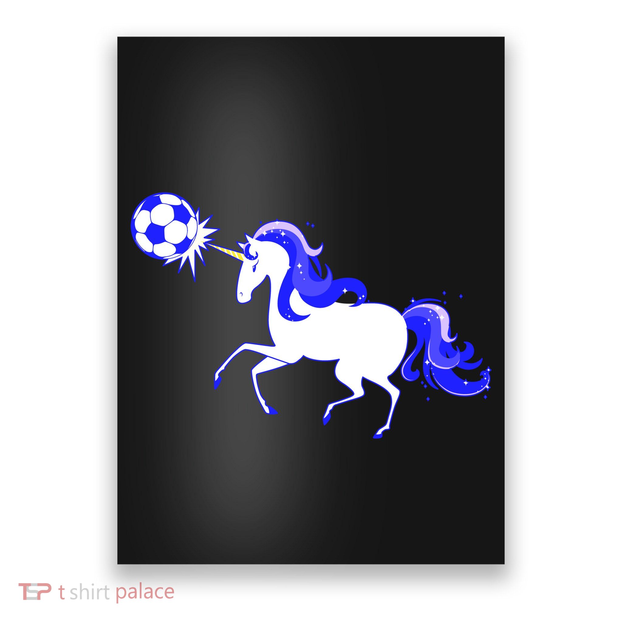 Magical Unicorn Playing Soccer Poster