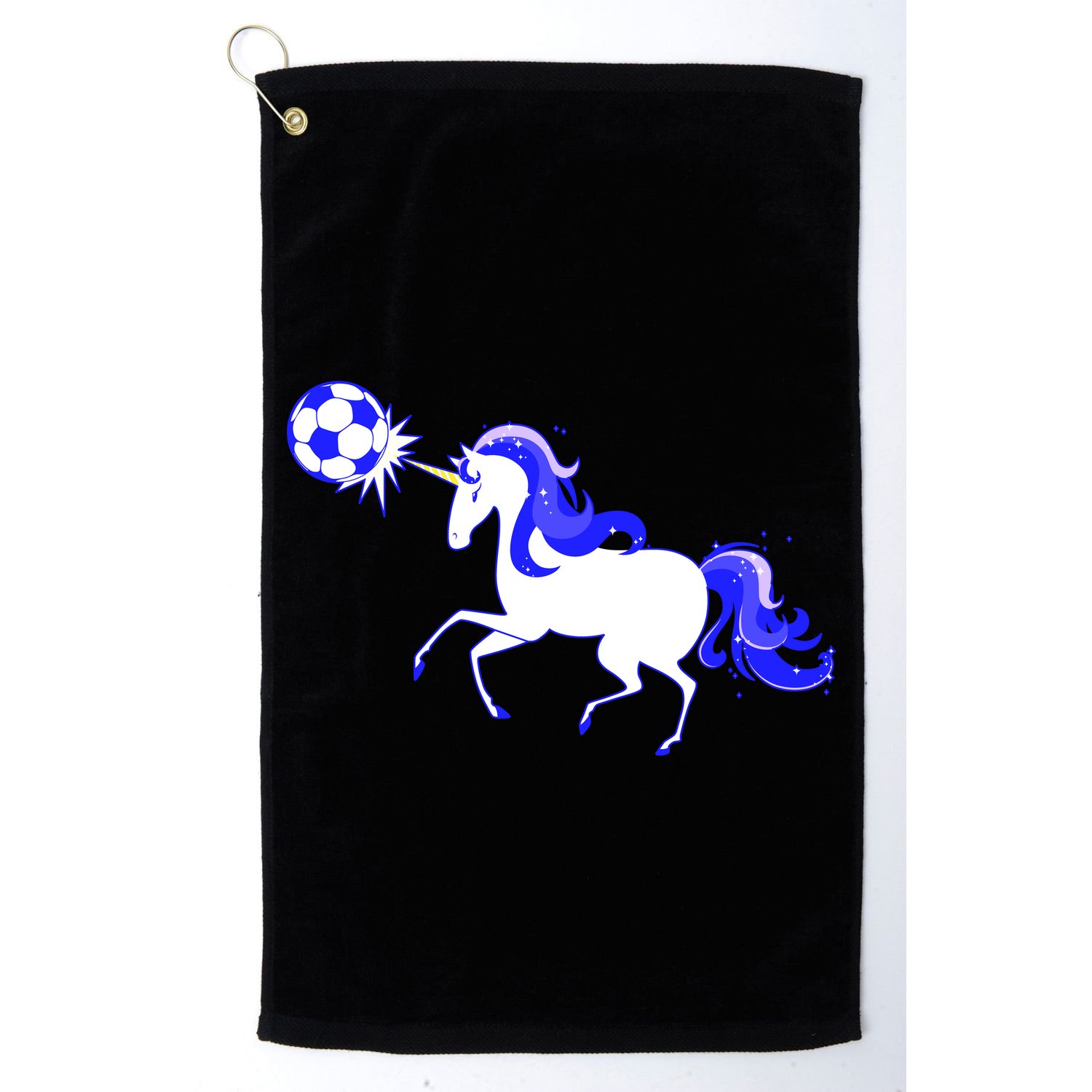 Magical Unicorn Playing Soccer Golf Towel