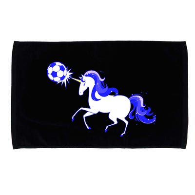 Magical Unicorn Playing Soccer Microfiber Hand Towel
