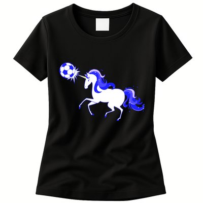Magical Unicorn Playing Soccer Womens T-Shirt