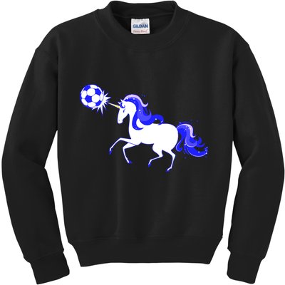 Magical Unicorn Playing Soccer Kids Sweatshirt