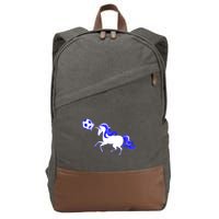 Magical Unicorn Playing Soccer Cotton Canvas Backpack