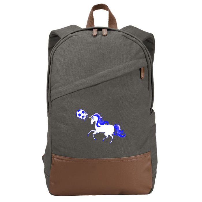 Magical Unicorn Playing Soccer Cotton Canvas Backpack