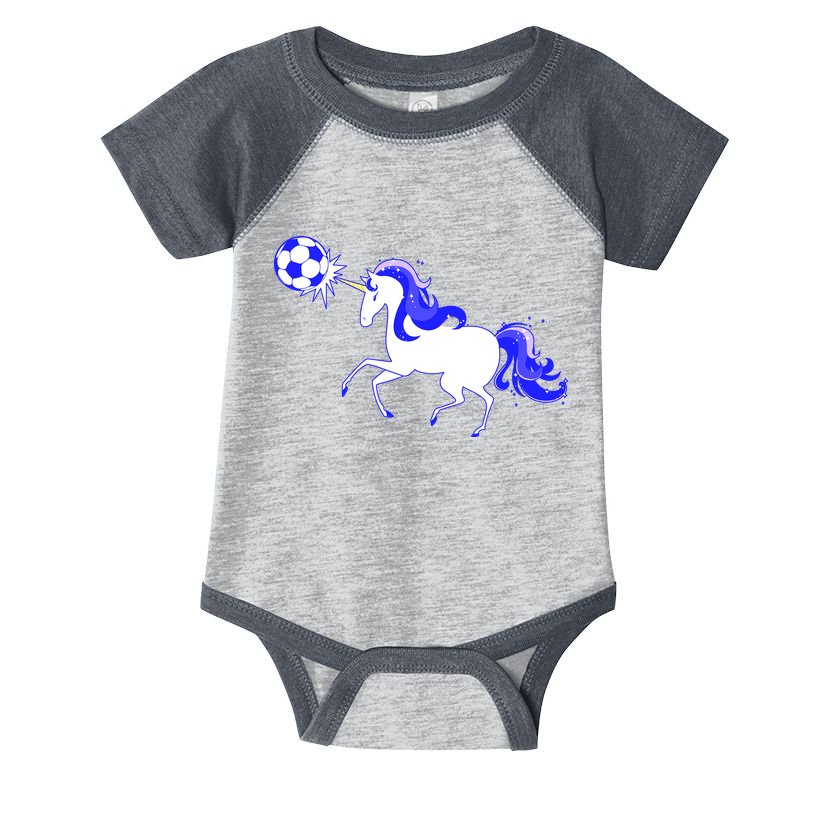 Magical Unicorn Playing Soccer Infant Baby Jersey Bodysuit