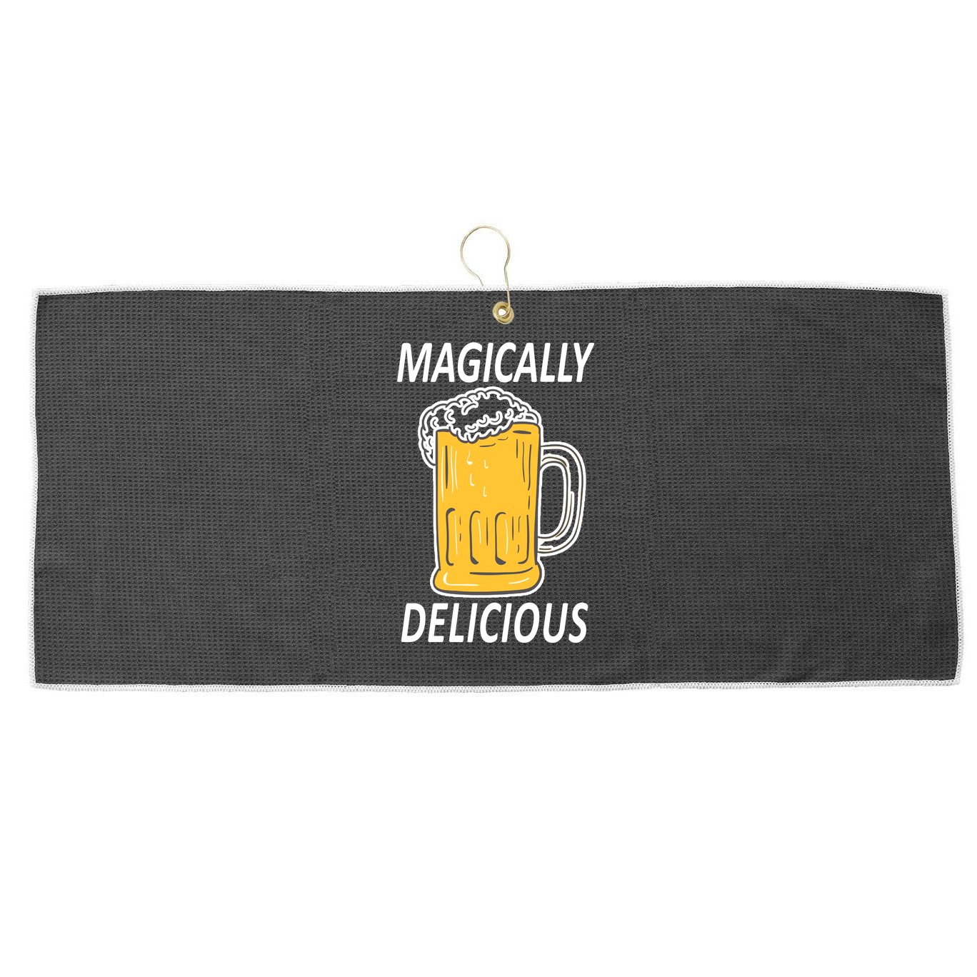 Magically Delicious Beer Lover Large Microfiber Waffle Golf Towel