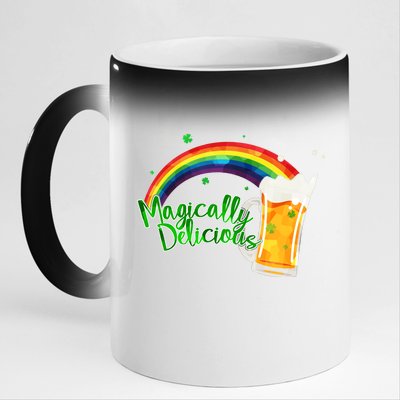 Magically Delicious Rainbow Beer St. Patrick's Day 11oz Black Color Changing Mug