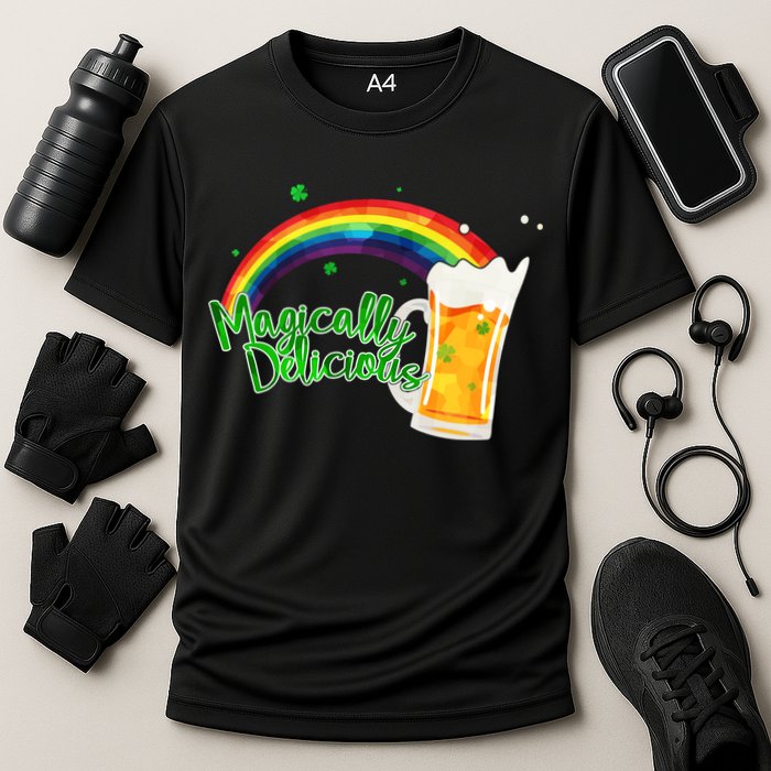 Magically Delicious Rainbow Beer St. Patrick's Day Cooling Performance Crew T-Shirt