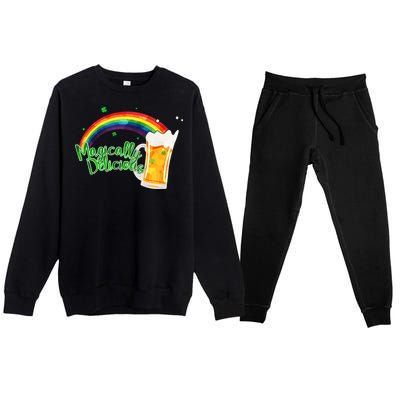 Magically Delicious Rainbow Beer St. Patrick's Day Premium Crewneck Sweatsuit Set