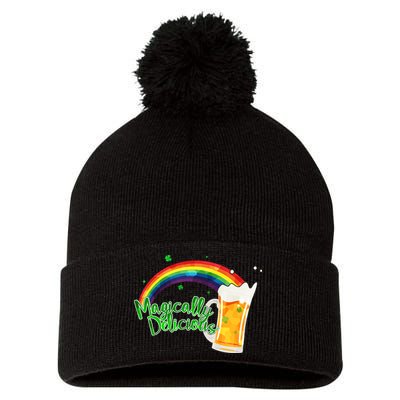 Magically Delicious Rainbow Beer St. Patrick's Day Pom Pom 12in Knit Beanie