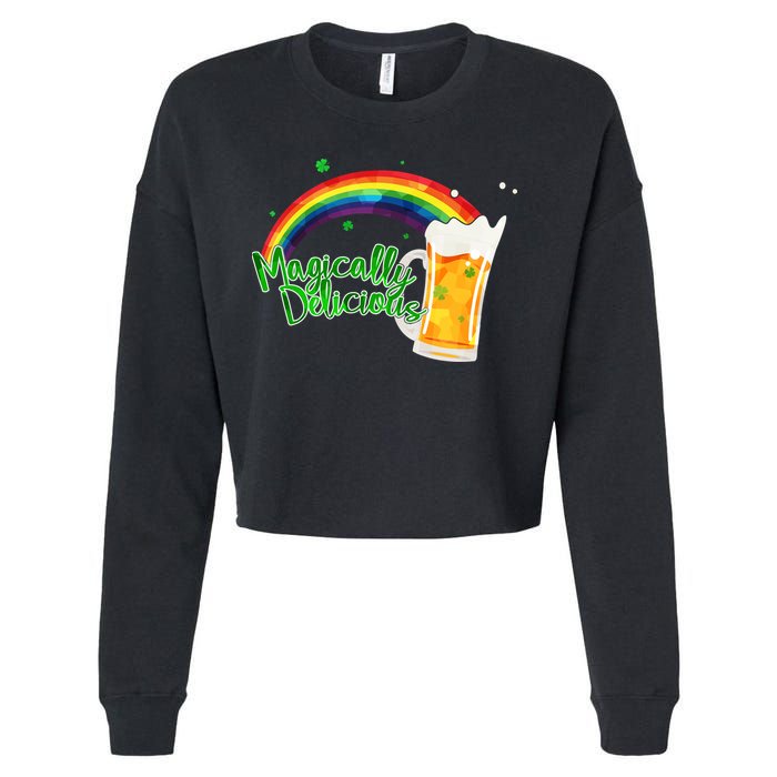 Magically Delicious Rainbow Beer St. Patrick's Day Cropped Pullover Crew