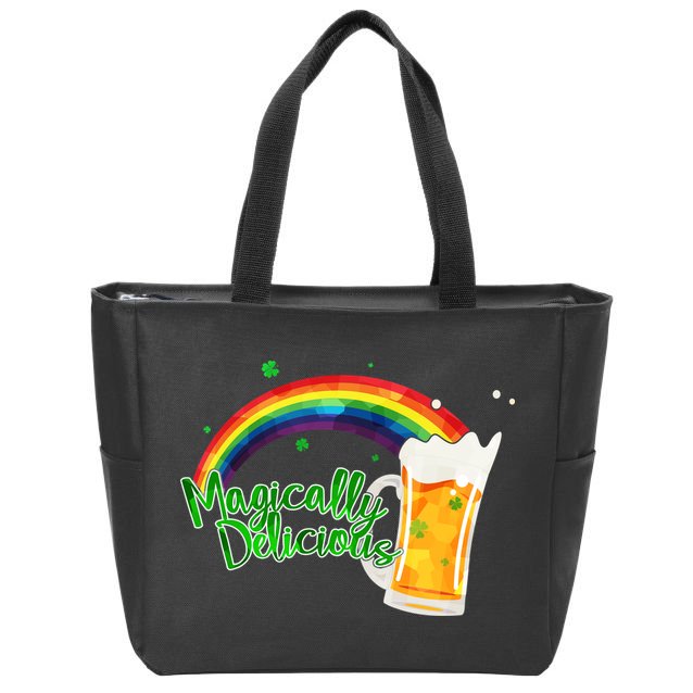 Magically Delicious Rainbow Beer St. Patrick's Day Zip Tote Bag