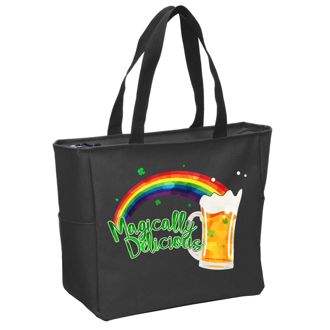 Magically Delicious Rainbow Beer St. Patrick's Day Zip Tote Bag