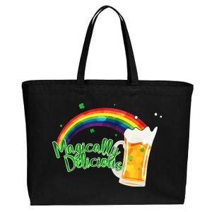 Magically Delicious Rainbow Beer St. Patrick's Day Cotton Canvas Jumbo Tote