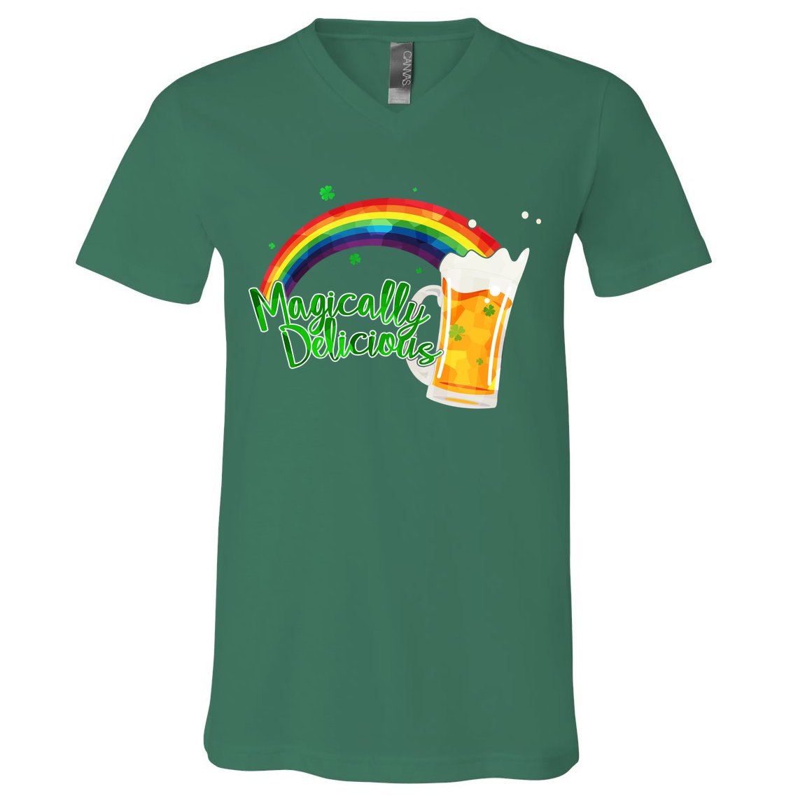 Magically Delicious Rainbow Beer St. Patrick's Day V-Neck T-Shirt