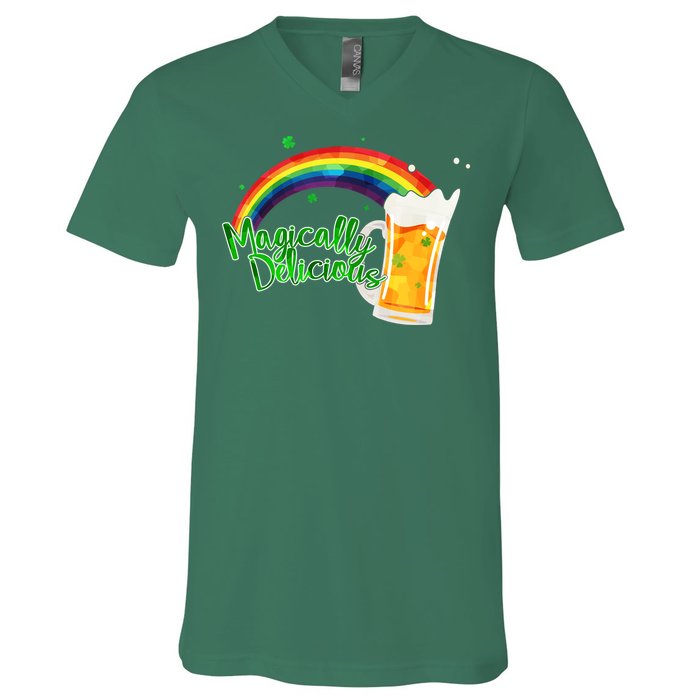 Magically Delicious Rainbow Beer St. Patrick's Day V-Neck T-Shirt