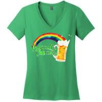 Magically Delicious Rainbow Beer St. Patrick's Day Women's V-Neck T-Shirt