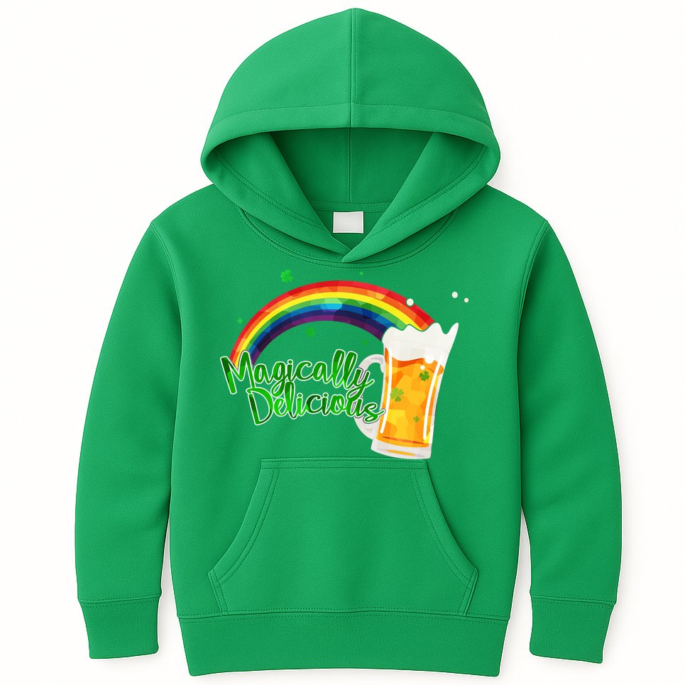 Magically Delicious Rainbow Beer St. Patrick's Day Kids Hoodie