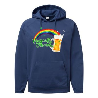 Magically Delicious Rainbow Beer St. Patrick's Day Performance Fleece Hoodie