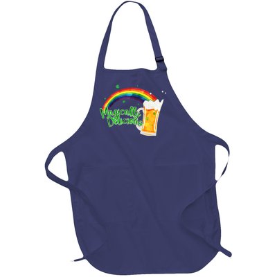 Magically Delicious Rainbow Beer St. Patrick's Day Full-Length Apron With Pockets