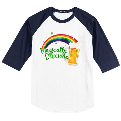 Magically Delicious Rainbow Beer St. Patrick's Day Baseball Sleeve Shirt