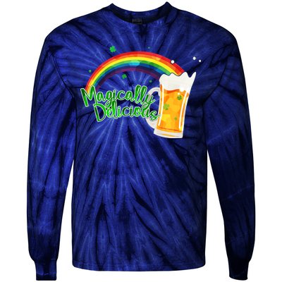 Magically Delicious Rainbow Beer St. Patrick's Day Tie-Dye Long Sleeve Shirt