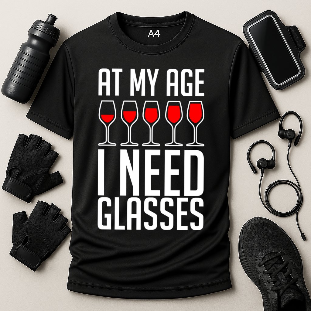 At My Age I Need A Glass Wine Performance Shirt