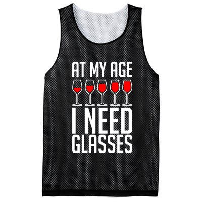 At My Age I Need A Glass Wine Mesh Reversible Basketball Jersey Tank