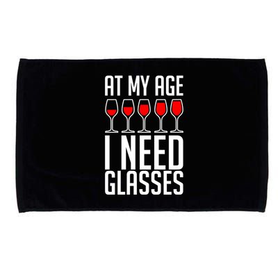 At My Age I Need A Glass Wine Microfiber Hand Towel