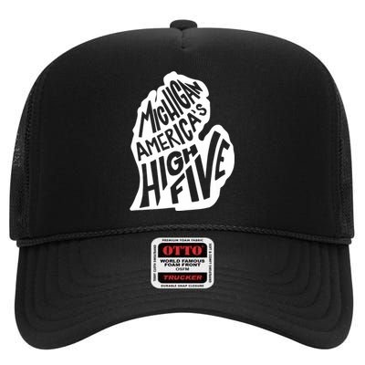 Michigan Americas High Five High Crown Mesh Back Trucker Hat