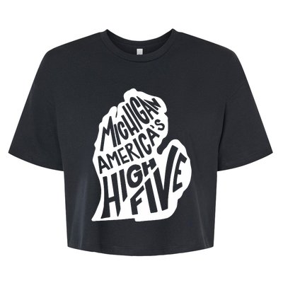 Michigan Americas High Five Bella+Canvas Jersey Crop Tee