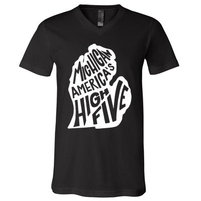 Michigan Americas High Five V-Neck T-Shirt