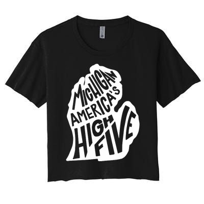 Michigan Americas High Five Women's Crop Top Tee