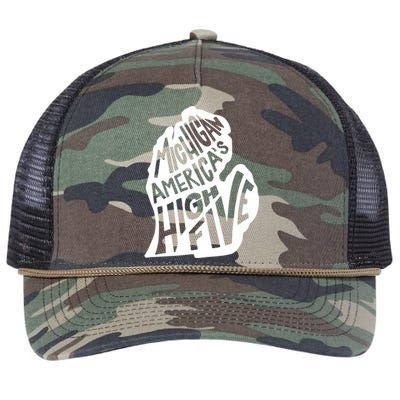 Michigan Americas High Five Retro Rope Trucker Hat Cap