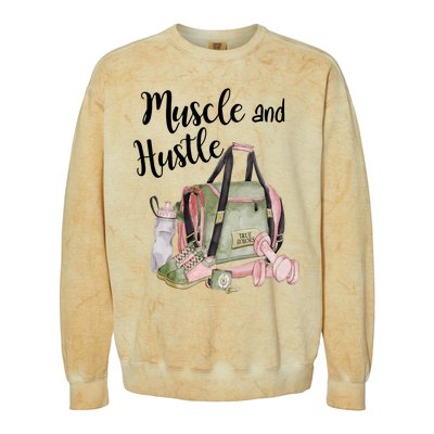 Muscle And Hustle Fitness Meaningful Gift Colorblast Crewneck Sweatshirt