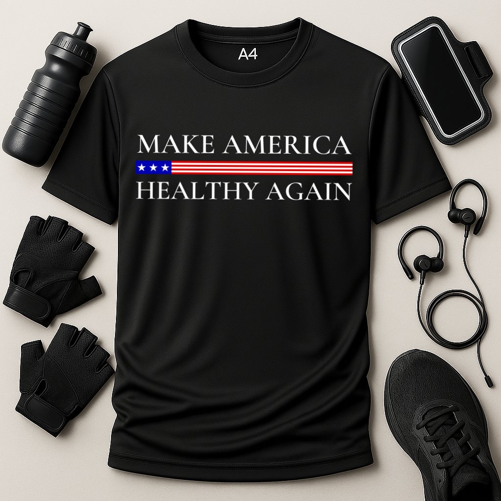 Make America Healthy Again Funny Usa Patriotic Cooling Performance Crew T-Shirt