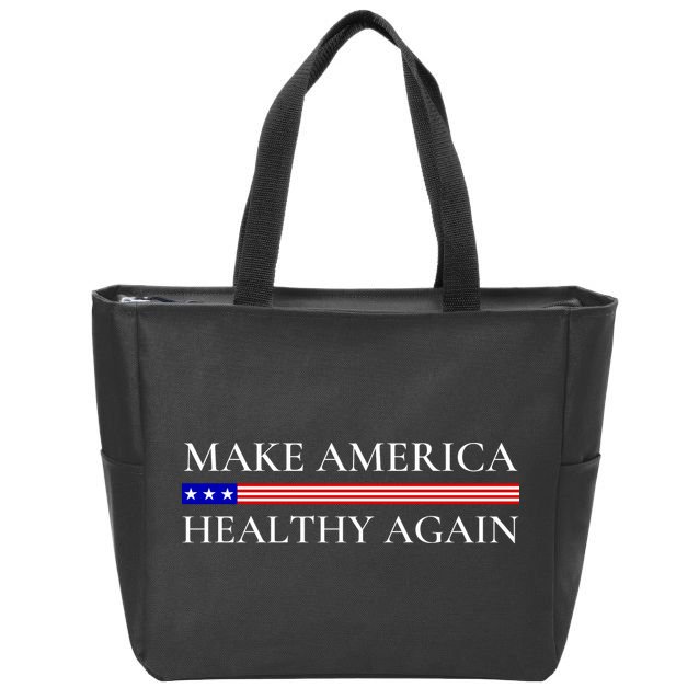 Make America Healthy Again Funny Usa Patriotic Zip Tote Bag