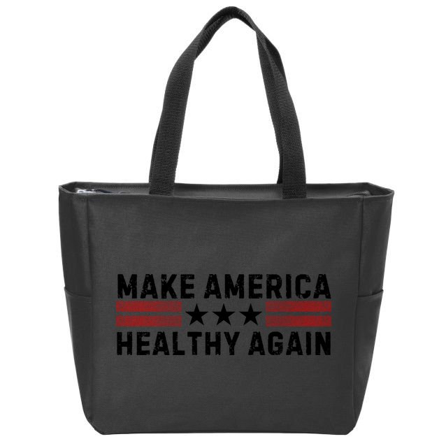 Make America Healthy Again Funny Usa Patriotic Party Zip Tote Bag