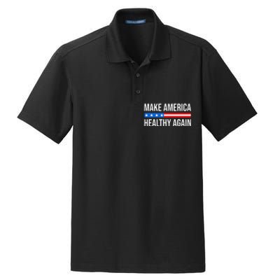 Make America Healthy Again Vintage Usa Flag Dry Zone Grid Polo