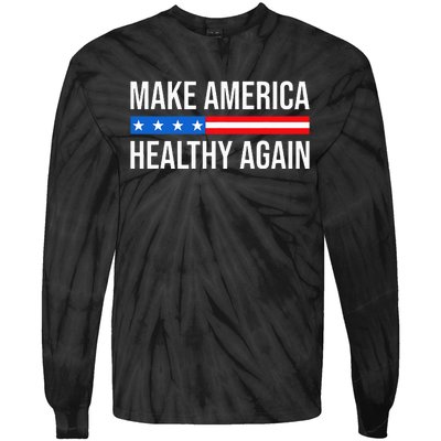 Make America Healthy Again Vintage Usa Flag Tie-Dye Long Sleeve Shirt