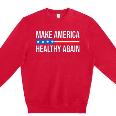 Make America Healthy Again Vintage Usa Flag Premium Crewneck Sweatshirt