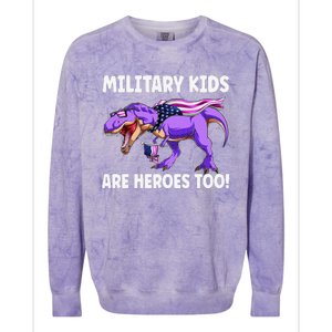 Military Are Heroes Too! Purple Up Military Child Month Colorblast Crewneck Sweatshirt