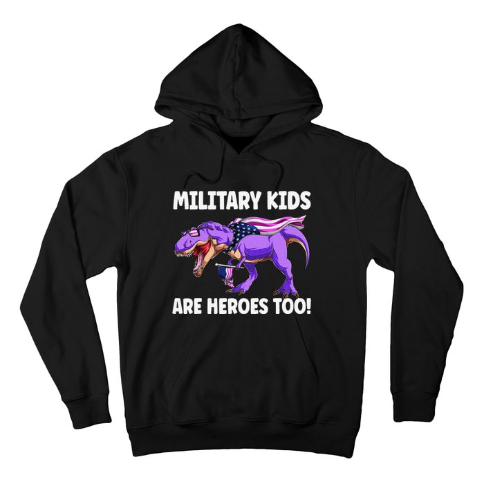 Military Are Heroes Too! Purple Up Military Child Month Hoodie