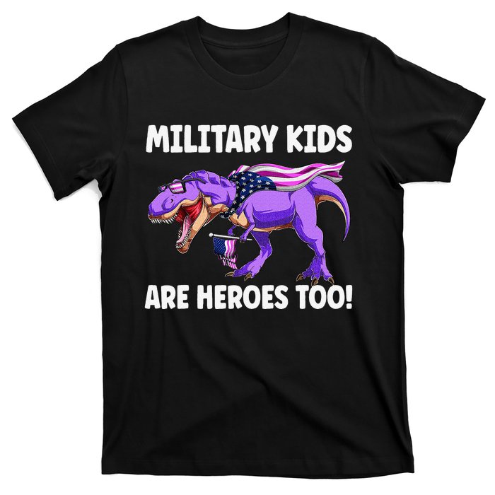 Military Are Heroes Too! Purple Up Military Child Month T-Shirt