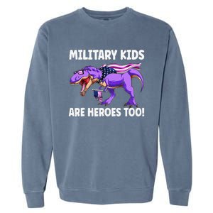 Military Are Heroes Too! Purple Up Military Child Month Garment-Dyed Sweatshirt